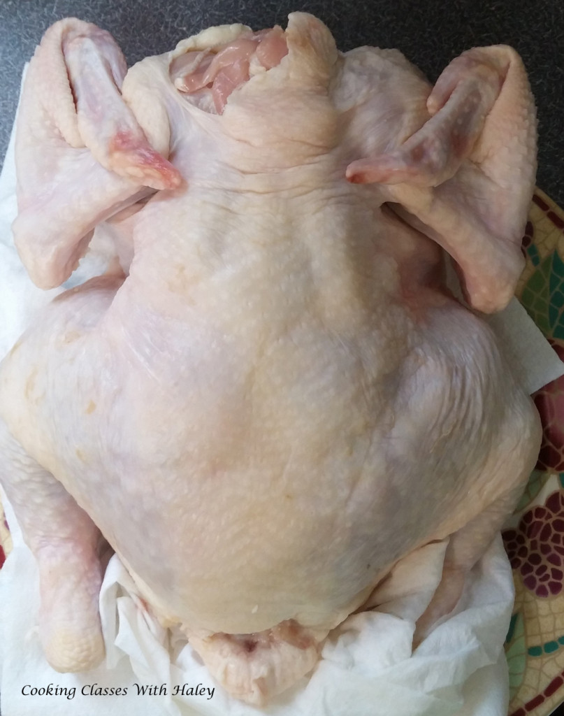 Chicken drying on paper towels back up.